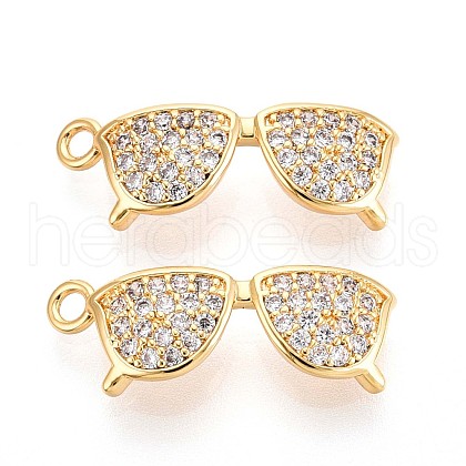 Brass Micro Pave Cubic Zirconia Pendants KK-N263-87G-1