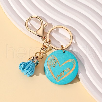 Wood Tassel Pendant Keychain PW-WGB64D8-02-1