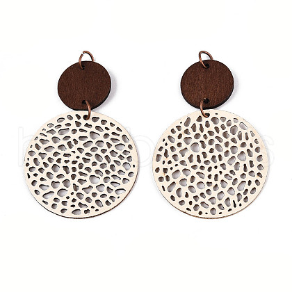 Flat Round Leather Pendants FIND-N007-02A-01-1