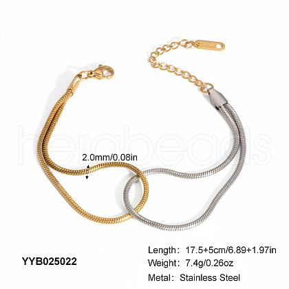 Stainless Steel Snake Chain Bracelets for Women NW5875-3-1