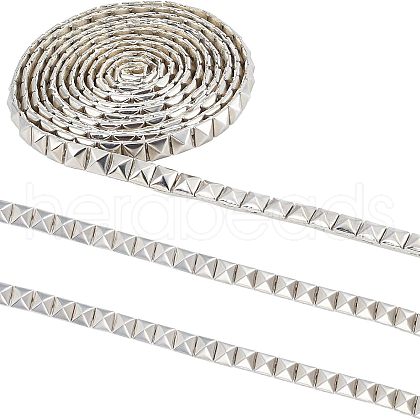 CHGCRAFT 2.5 Yards Hot Fix 304 Stainless Steel Pyramid Stud Nailhead Trim DIY-CA0004-62-1