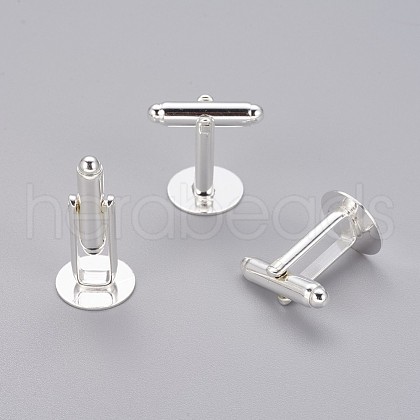 Brass Cuff Button X-KK544-S-1
