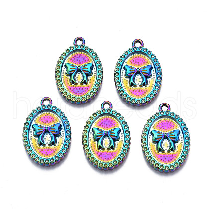 Rainbow Color Alloy Pendants Rhinestone Settings PALLOY-S180-316-1