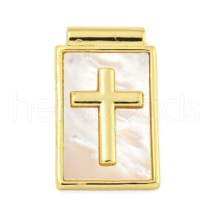 Rack Plating Brass Pave Shell Pendants KK-Z053-26G-01-1