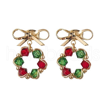 GLass Dangle Earrings EJEW-TA00439-1