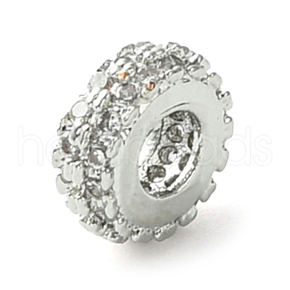 Rack Plating Brass Clear Cubic Zirconia Beads KK-G501-06B-P-1