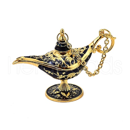 Alloy Enamel Tea Pot Home Display Decoration DJEW-Z010-01G-06-1