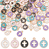 ARRICRAFT 100Pcs 5 Colors Light Gold Plated Alloy Enamel Pendants ENAM-AR0001-73-1