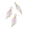 Frosted Flower Natural Cultured Freshwater Pearl & Acrylic Connector Charms PALLOY-JF03590-03-1