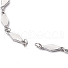 304 Stainless Steel Rhombus Link Chain Bracelet Making AJEW-JB01320-02-2
