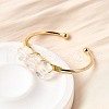 Natural Quartz Crystal Beads Cuff Bangles for Women BJEW-Q035-01G-08-5