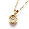 304 Stainless Steel Brass Pendant Necklaces NJEW-O108-27G-2