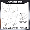 10Pcs 5 Style Butterfly with Skull Tibetan Style Alloy Boot Strap Chains FIND-AB00059-2
