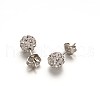 Polymer Clay Rhinestone Ball Stud Earrings EJEW-F0083-03M-1