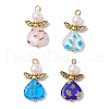 Handmade Millefiori Lampwork Beads and ABS Plastic Imitation Pearl Round Beads and Tibetan Style Alloy Fairy Wing Beads and 304 Stainless Steel Ball Head Pins Pendants PALLOY-JF03740-01-1