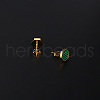 Natural Malachite Hexagon Stud Earrings HM7952-3