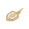Brass Micro Pave Clear Cubic Zirconia Pendants KK-E111-31E-G-2