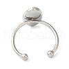 Non-Tarnish 304 Stainless Steel Open Cuff Ring Components STAS-I306-04P-3