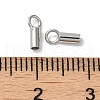 Rhodium Plated 925 Sterling Silver Cord Ends STER-P055-01B-P-3