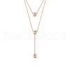 SHEGRACE 925 Sterling Silver Double Layered Necklace JN635B-1