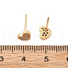 Brass Micro Pave Clear Cubic Zirconia Stud Earrings for Women EJEW-G428-25G-04-5
