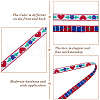 Polyester Jacquard Flower & Heart Ribbon OCOR-WH0070-126-4