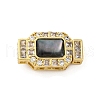 Rectangle Brass Micro Pave Clear Cubic Zirconia Box Clasps KK-G505-36G-01-1