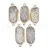 Electroplate Natural Druzy Quartz Crystal Links connectors G-K189-02G-1