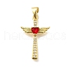 Brass Micro Pave Cubic Zirconia Pendants KK-Q066-40G-2