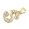Brass Micro Pave Cubic Zirconia Pendants ZIRC-C012-01G-19-2