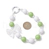 Acrylic Bowknot & Glass Round Beads Pendant Decorations HJEW-JM03324-03-3