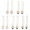 Natural & Synthetic Mixed Gemstone Teardrop Dangle Stud Earrings EJEW-JE05712-1