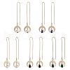 Natural & Synthetic Mixed Gemstone Teardrop Dangle Stud Earrings EJEW-JE05712-1
