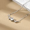 Sterling Silver Micro Pave Cubic Zirconia Link Bracelets BJEW-V008-02P-1
