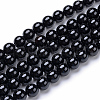 Natural Black Onyx Round Bead Strands X-G-T055-8mm-10-1