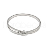 201 Stainless Steel with Rhinestone Bangles for Women BJEW-B138-03P-4