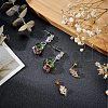  6 Pairs 2 Colors Brass Micro Pave Cubic Zirconia Stud Earring Findings with Loops KK-NB0002-51-2