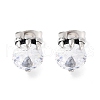 Halloween Demon Claw 316 Surgical Stainless Steel Pave Clear Cubic Zirconia Stud Earrings for Women Men EJEW-Z050-26AS-1