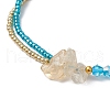 Faceted Bicone Glass with Round Glass Seed Beads Braided Bead Bracelets BJEW-MZ00164-03-4