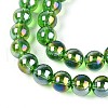 Electroplate Transparent Glass Beads Strands GLAA-T032-T10mm-AB07-3
