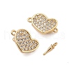Brass Micro Pave Clear Cubic Zirconia Box Clasps KK-C075-14G-1