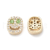 Brass Micro Pave Cubic Zirconia Beads KK-M241-01J-1