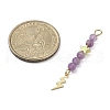 3Pcs 3 Styles Natural Amethyst Faceted Round Beaded Pendants PALLOY-JF03604-04-3