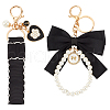 CRASPIRE 2Pcs 2 Styles Cotton & Iron & Alloy Keychain KEYC-CP0001-24B-1