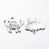 Tibetan Style Alloy Sheep Antique Silver Tone Metal Message Pendants X-LF10462Y-NF-2