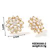 Fashionable Cute Shiny Brass Rhinestone Stud Earrings French Romantic Sunflower Earrings LT6449-2-1