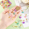 60Pcs 6 Colors Butterfly Glass Pendant Decorations HJEW-PH01944-3