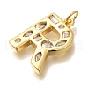 Brass Micro Pave Clear Cubic Zirconia Pendants KK-G521-01G-R-2
