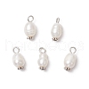 10Pcs 2 Colors Natural Cultured Freshwater Pearl Rice Pendants PALLOY-JF03922-2