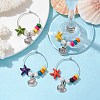 Natural Shell Wine Glass Charms AJEW-TA00021-2